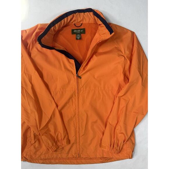 Eddie Bauer Windbreaker Jacket Orange Men’s XL Tall Lightweight Full Zip - Picture 1 of 7